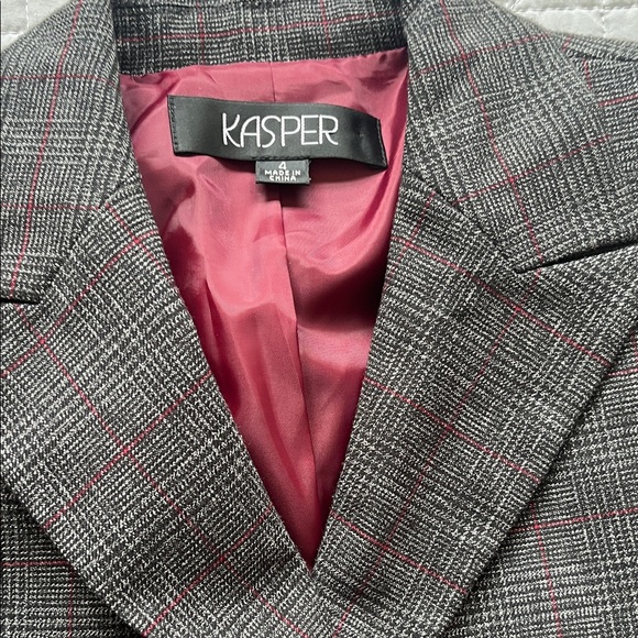 Kasper Black and burgundy  business suit - Picture 2 of 8